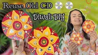 Diwali DIY: Recycled CD Crafts for Festive Home Decor #diy #diwali #diwalidecor #viral #art #craft 