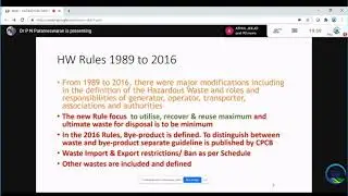 Technical session- HAZARDOUS & OTHER WASTE(MANAGEMENT &  TRANSBOUNDARY MOVEMENT) RULES-2016