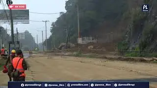 Derrumbe en Carretera a El Salvador deja 2 heridos y paraliza labores en el km 24