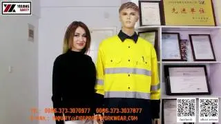 [Official Video]highly recommendation： the most popular workwear--yellow-blue FR shirt