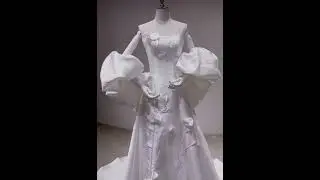 #whitegown  Satin Wedding Gown with 3D flowers. Rush orders welcome. #royalgown #womengown #gown