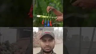 DIY creative betel nut Palam and bamboo slingshorts balloon popping craft #bamboo #betelnut#balloon