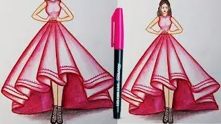 How to Draw a Wonderful Dress - Fashion Illustration for Beginners #CAMSTYLES