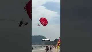 Tourists Freak Out When Parasail Goes Wrong!