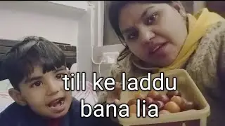 #daily vlog #sankranti pe banaye laddu 