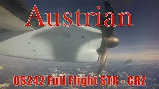 FULL FLIGHT Austrian Airlines Dash 8 from Stuttgart to Graz | OS242