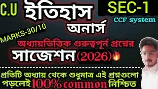 1ST SEMESTER HISTORY HONOURS SEC-1  SUGGESTION 2026 CALCUTTA UNIVERSITY