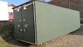 Aerodynamiczna Kontenerowa Suszarnia do drewna 80G22, długość 8m, moc 22 kW. Alwernia / Borowscy