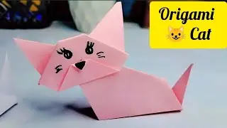 How to make easy paper 😺 cat/origami cat#cat #papercat #origami #diy #artandcraft #viralvideo