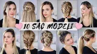 10 KOLAY SAÇ MODELİ ✨En Sevdiğim Saç Modelleri, Hızlı ve Isısız