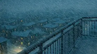 Winter Storm Ambience | Peaceful Winter Soundscape for Sleep & Relax | Icy Snowstorm & Wild Winds