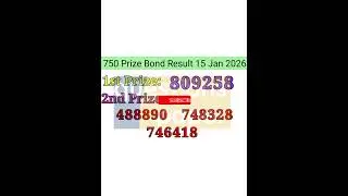 750 Prize Bond Result Today Complete List| 15 January 2026 | Prize Bond 750 Result Today Full List