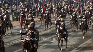Horse mounted cavalry soldiers parade | 61st Cavalry Regiment  at Republic Day 2021