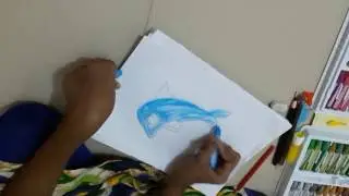 How To Draw a Blue Dolphin-  Drawing For Kids Full HD