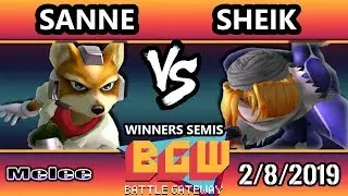 Battle Gateway 24 SSBM - Sanne (Fox) Vs. Sheik (Sheik) Smash Melee Winners Semis