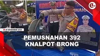 POLRESTA TANJUNGPINANG MUSNAHKAN 392 KNALPOT BRONG HASIL RAZIA BALAP LIAR | U-NEWS