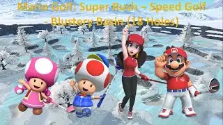 Mario Golf: Super Rush - Speed Golf - Toadette vs Toad vs Pauline vs Mario - Blustery Basin