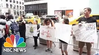 Immigrant Rights Activists Protest At Trump Tower Before His Immigration Speech | NBC News