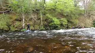 Patsy riding a rapid on the River Don