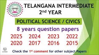 TS Inter 2nd Year Political science 2025 - 2015 - 8 years previous Civics Papers Telangana TG inter