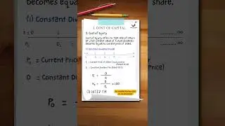 Constant Dividend Model #cainterfm #cainterrevision #costofcapital