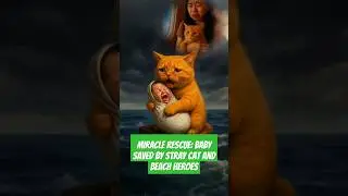 Miracle Rescue: Baby Saved by Stray Cat and Beach Heroes #rescue #cat #cats #hero