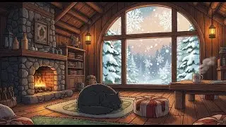 Firelight in the Forest Cabin ❄️🔥 | Calm Lofi Sounds for Night Rest