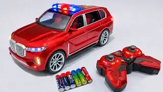 Unboxing Wuling Mini New Energy RC Car, City Electric Excavator, Collision Deformed RC Police Car