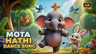 Mota Hathi Nach Nach Chala 🐘 | Cute Elephant Dance Song | Hindi Kids Cartoon Rhyme