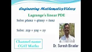 Lagrange's linear partial differential equation PDE|18MAT21|21MAT21| CGAT MATHS| Suresh Biradar |VTU