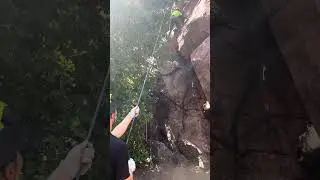 Climbing a 75-ft cliff!