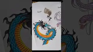 ✨️ Stickman Drawing with Dragon and Snake ✨️ #stickman #howtodraw #drawing #fyp #snake #dragon
