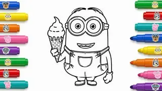 Minions drawing for kids | easy coloring 🍌