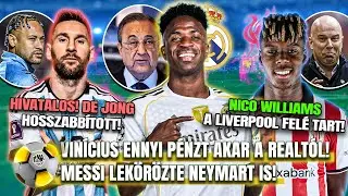 Ilyen FIZET&Eacute;ST akar Vin&iacute;cius a Real Madridt&oacute;l! 🤑 Messi MEGELŐZTE Neymart! Williams KELL a Poolnak!