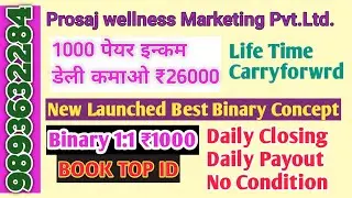 || Prosaj Wellness Marketing Pvt Ltd.| PreLunching New Business Plan | 2500 joining me Daily 2600 ||