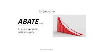 Abate - verb which means to lessen. (Vocabulary/English/Use in Sentence/Synonyms/Antonyms)