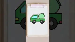 How to draw a cement mixer truck
