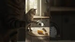 SHOCKING! 😱😱 Genius Cat Sets a TRAP for a Mouse! 🐭🧀 #shorts #tabbycat #trap