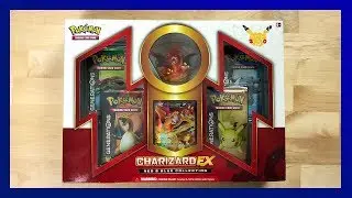Opening Charizard EX Red and Blue Pokemon Collection Box - One of Everything!