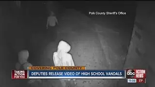PHOTO: Polk County deputies seek suspects in graffiti vandalism at George Jenkins High School