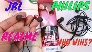 PHILIPS SHE3900 EARPHONE REVIEW || JBL, REALME, PHILIPS EARPHONE COMPARISON- Which one is better?