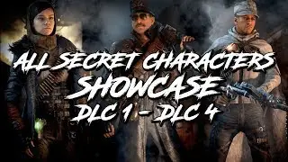 ALL SECRET CHARACTERS SHOWCASE  | DLC1 - DLC4 + BONUS SKINS [COD WW2 ZOMBIES]