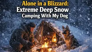 Alone in a Blizzard: Extreme Deep Snow Camping With My Dog