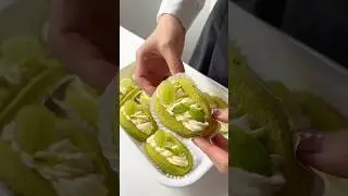 Soft Matcha Sponge Cake Recipe with Cream Cheese Filling (Green Grape Tacos)#baking #dessert #foodie