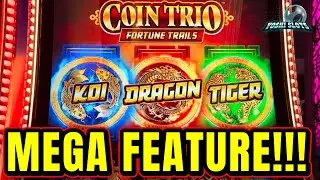 GOT the MEGA FEATURE on COIN TRIO!!! LEADS TO A BIG WIN!!! | On Fortune Trails Coin Trio Slot