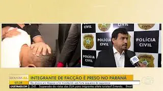 Preso no Paraná, integrante de facção criminosa é transferido para Maceió - 15/01/2026