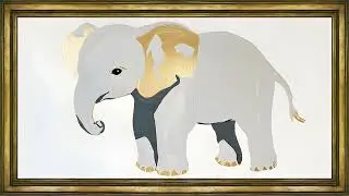 Golden Elephant &ndash; 4K Frame TV Art Screensaver | Minimalist Abstract Animal Decor