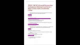 NR565   NR 565 Advanced Pharmacology Fundamentals Midterm Exam Review   Rated A Study Guide  Chamber