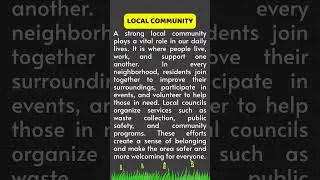 LOCAL COMMUNITY #localcommunity #fluentandfunenglish #tablemanners