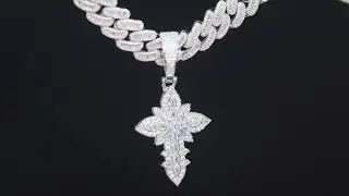 Iced out diamond cross pendant, Big diamond cross pendant, diamond cross pendant, Mens cross pendant